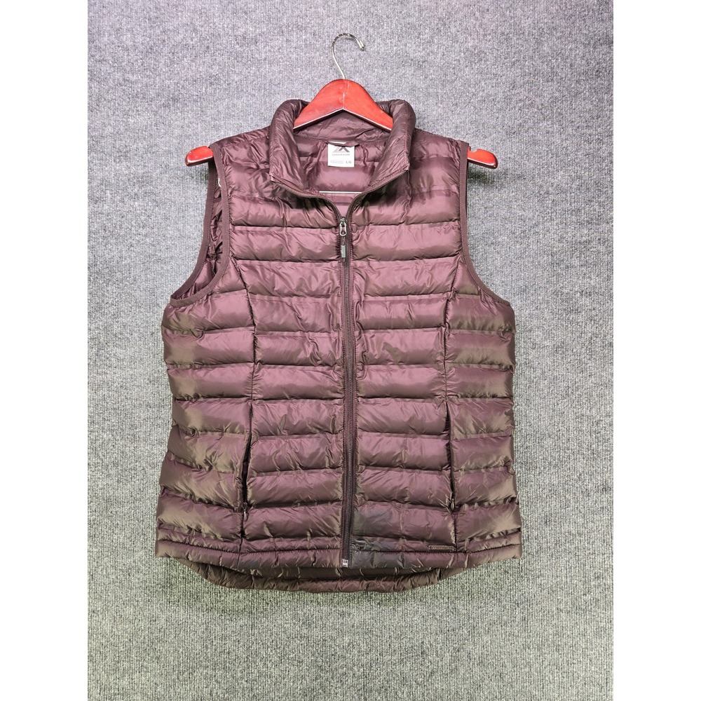 ZeroXposur Womens Coffee Brown Puffer Vest Quilted Full Zip Size Large F93040